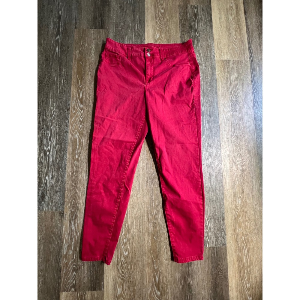 Maurices m jeans Skinny Pants Womens Large Pink Excellent High Rise Stretch